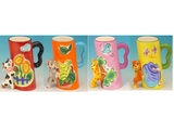 Ceramic Animal Mugs  (set of 4)