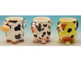 Ceramic Animal Mugs  (set of 3)