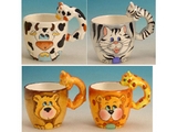 Ceramic Animal Mugs (set of 4)