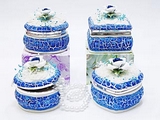 Porcelain Hinged box(set of 4)